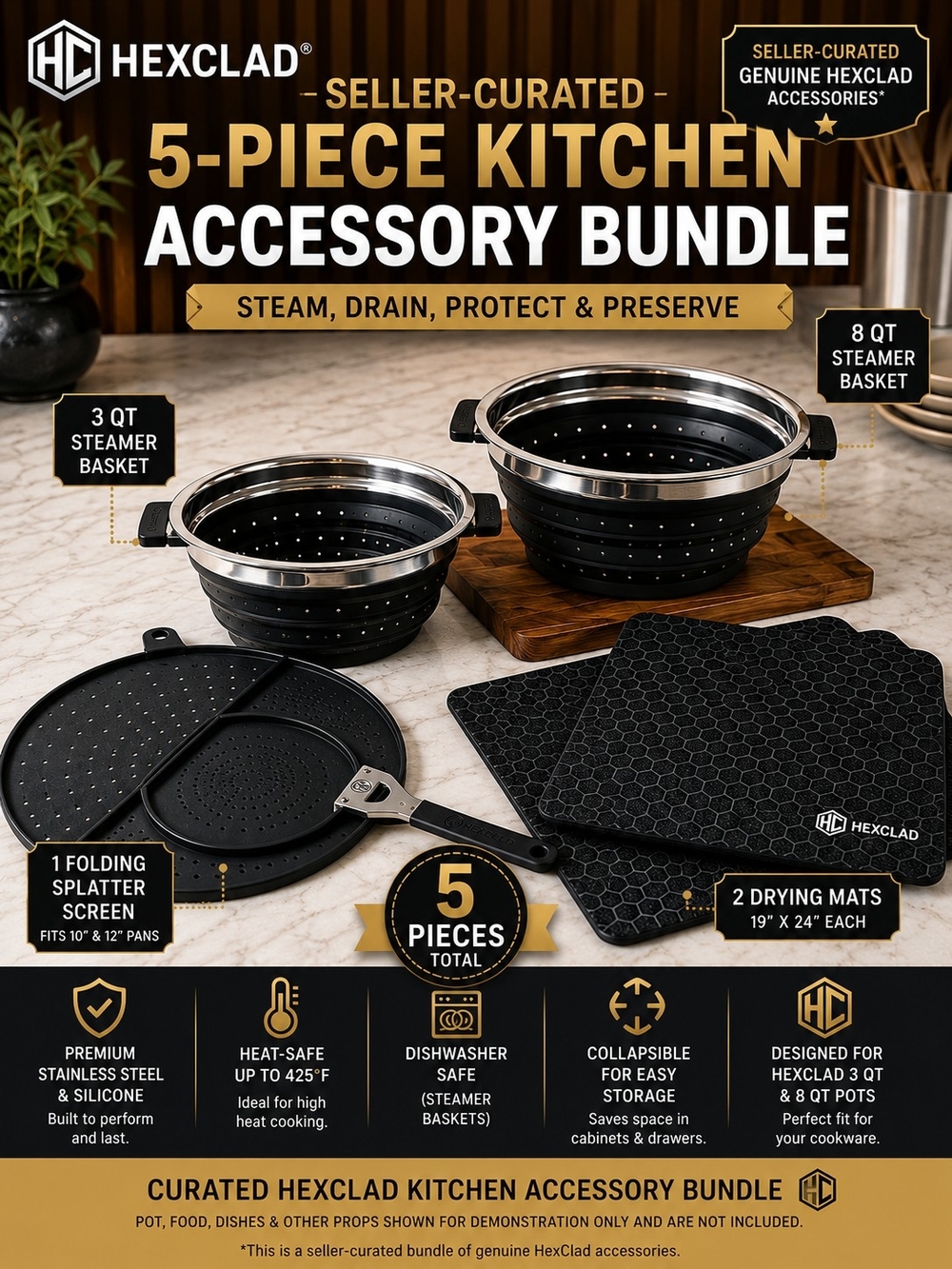NEW HexClad 5-Piece Kitchen Accessory Bundle – Seller Curated
